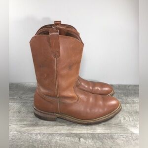 Vintage Mens Roper Leather Work Biker Wellington Boots Steel Toe Made in USA 9.5